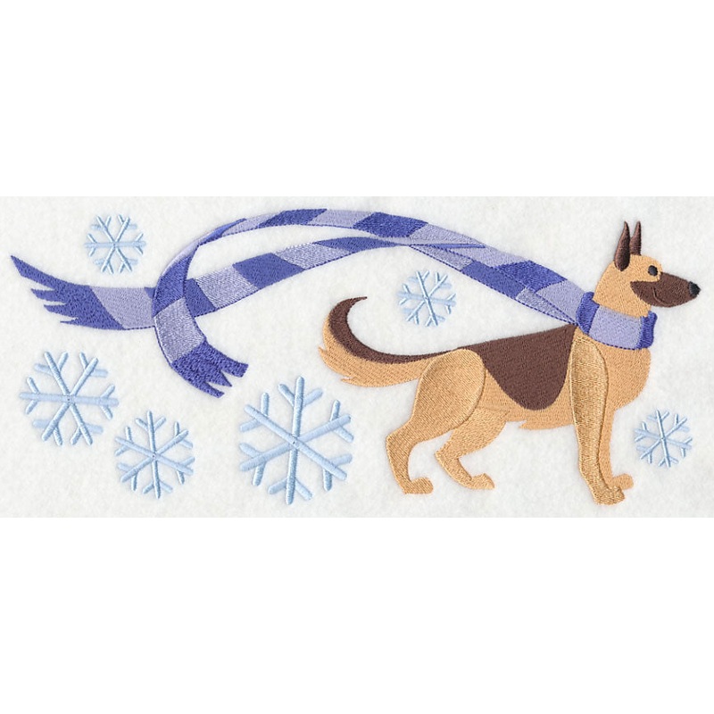 Wrapped Up in Winter German Shepherd