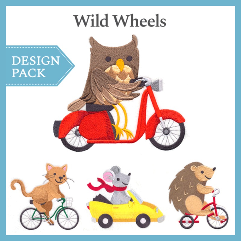 A Wild Wheels Design Pack|8.53″ x 5.91″ / 216.66mm x 150.11mm|6.89″ x 4.87″ / 175.01mm x 123.7mm|3.86″ x 3.87″ / 98.04mm x 98.3mm|All Sizes