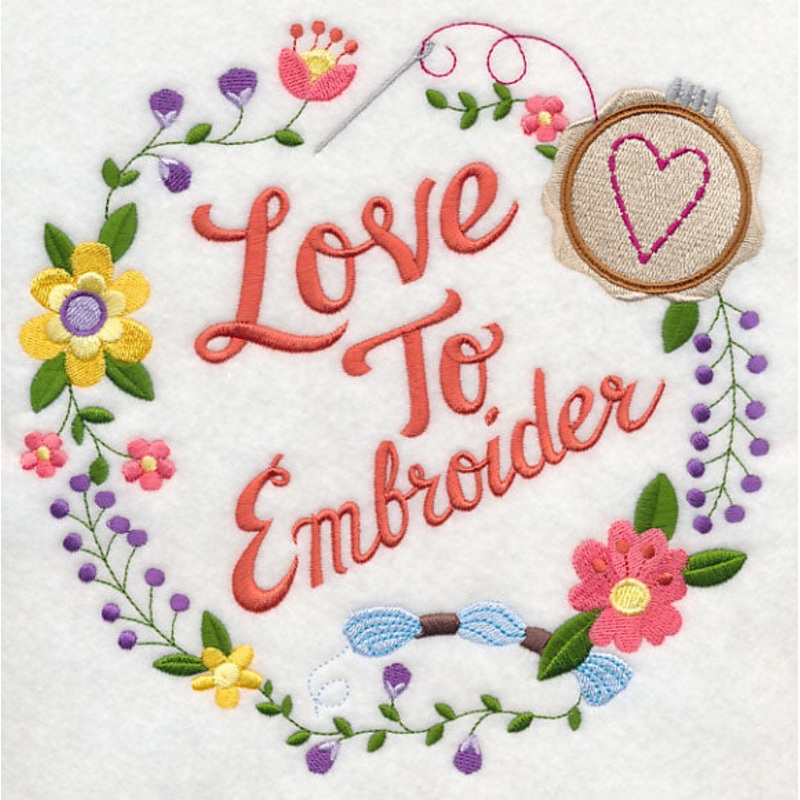 Love To Embroider Wreath|7.72″ x 7.79″ / 196mm x 197.82mm|6.88″ x 6.94″ / 174.73mm x 176.35mm|5.88″ x 5.93″ / 149.31mm x 150.72mm|4.85″ x 4.9″ / 123.21mm x 124.42mm|3.86″ x 3.9″ / 98.03mm x 99.04mm|All Sizes