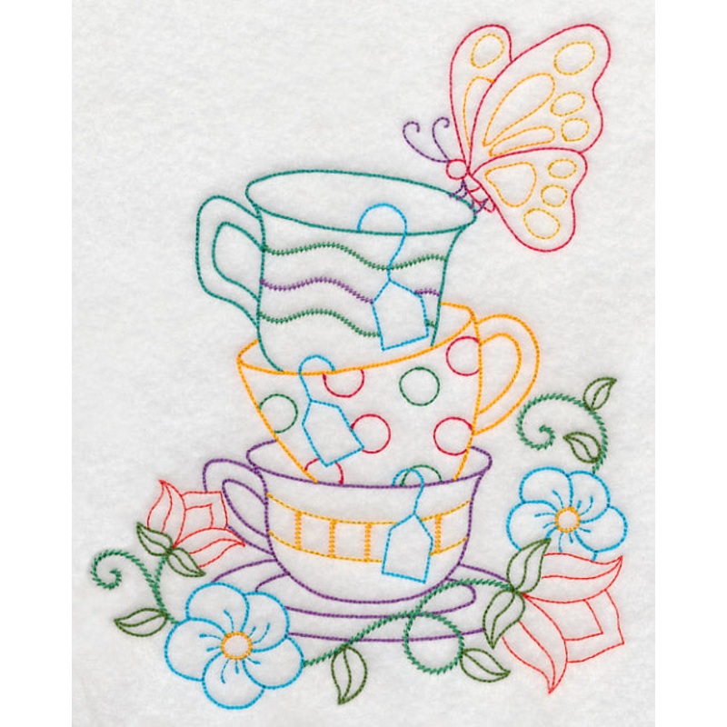 Stacked Cups with Perching Butterfly (Vintage)