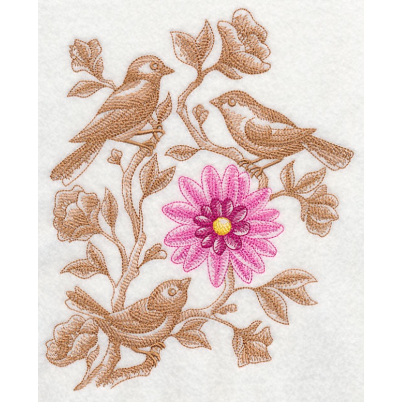 Birds in Bloom (Toile)|8.45″ x 6.9″ / 214.73mm x 175.14mm|7.8″ x 6.36″ / 198.03mm x 161.52mm|7.15″ x 5.83″ / 181.67mm x 148.18mm|5.94″ x 4.85″ / 150.93mm x 123.1mm|All Sizes
