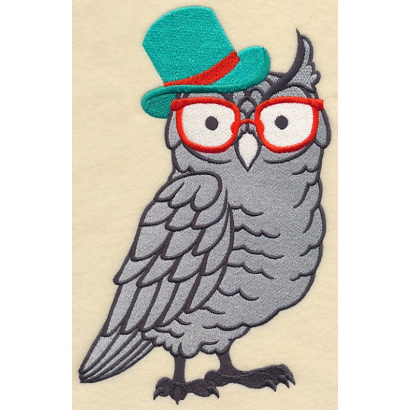 Brainy Owl in Glasses|9.21″ x 5.87″ / 234.04mm x 149.15mm|6.85″ x 4.37″ / 173.98mm x 110.98mm|3.87″ x 2.47″ / 98.31mm x 62.7mm|All Sizes