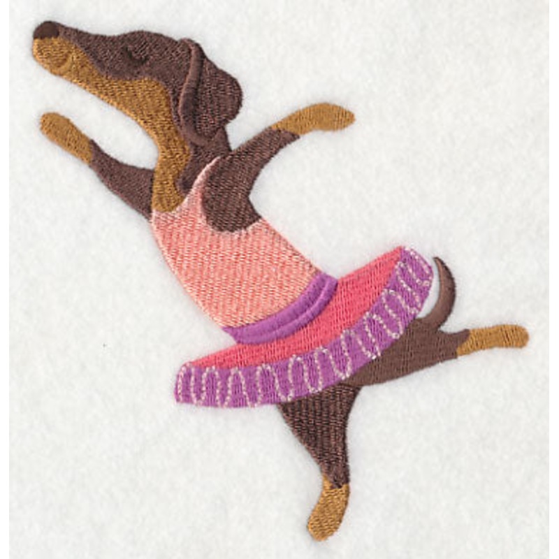 Dancing Dachshund Arabesque|5.06″ x 4.91″ / 128.52mm x 124.59mm|3.14″ x 3.04″ / 79.74mm x 77.24mm|All Sizes