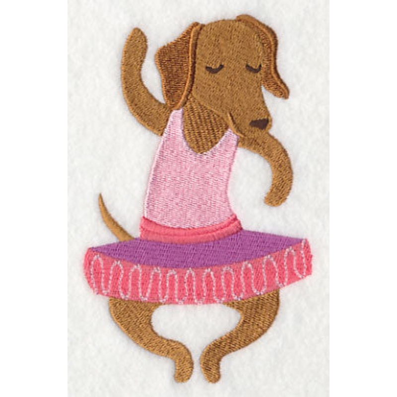 Dancing Dachshund Plie|5.18″ x 3.15″ / 131.56mm x 79.98mm|3.21″ x 1.95″ / 81.55mm x 49.48mm|All Sizes