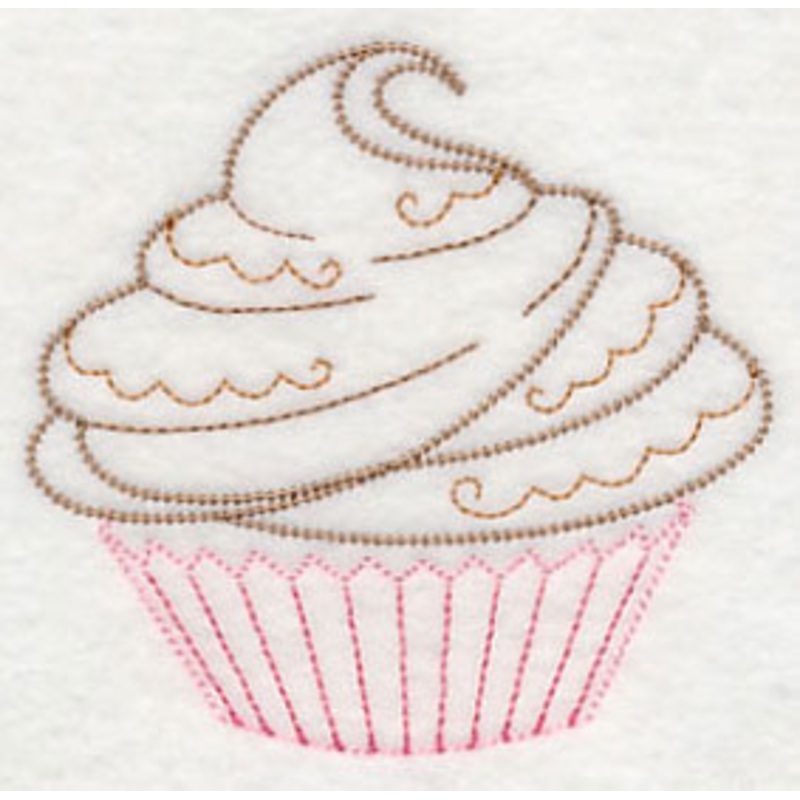 Sweet Cupcake with Fudge Swirls (Vintage)