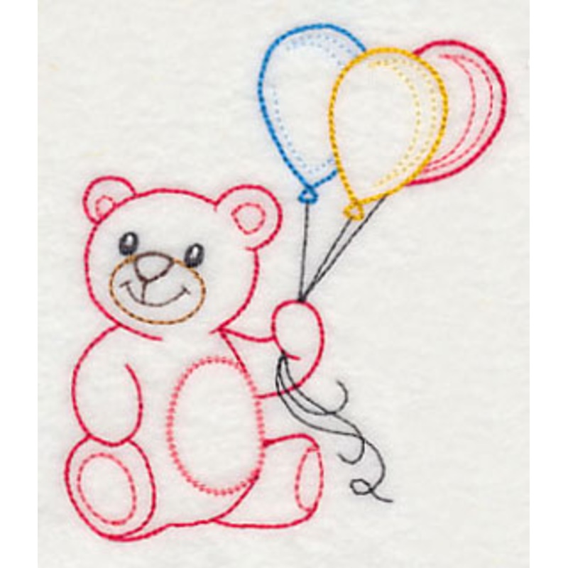 Teddy Bear with Balloon Bunch (Vintage)