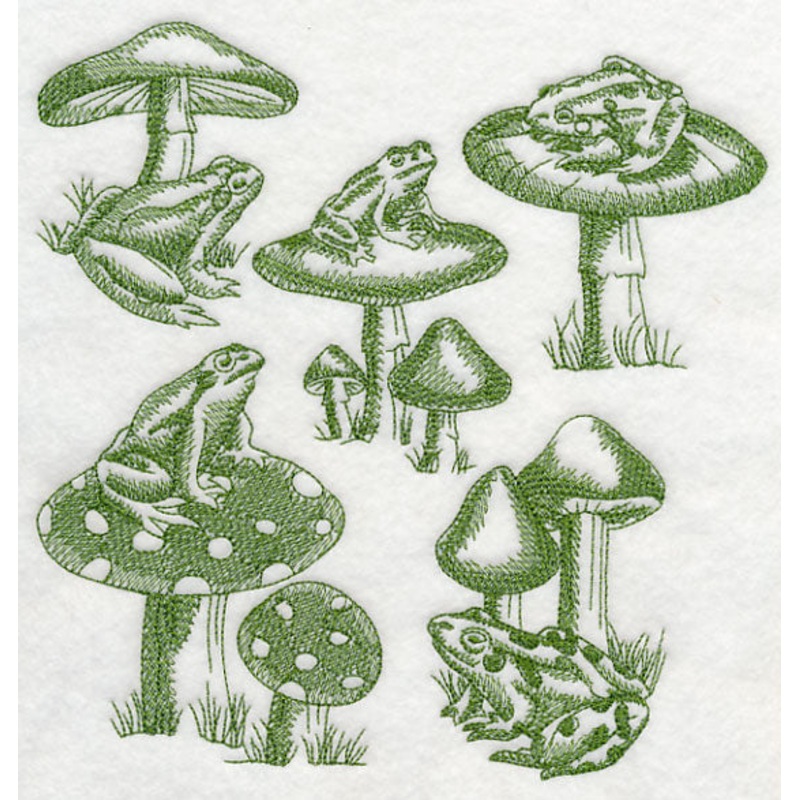 Toad and Stool Medley (Toile)|7.8″ x 7.57″ / 198.16mm x 192.31mm|7.1″ x 6.9″ / 180.35mm x 175.25mm|6.03″ x 5.85″ / 153.14mm x 148.57mm|5″ x 4.85″ / 126.94mm x 123.31mm|All Sizes