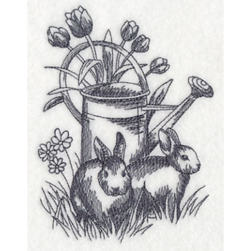 Bunnies and Watering Can|5.15″ x 3.78″ / 130.71mm x 96.09mm|3.87″ x 2.84″ / 98.24mm x 72.25mm|All Sizes