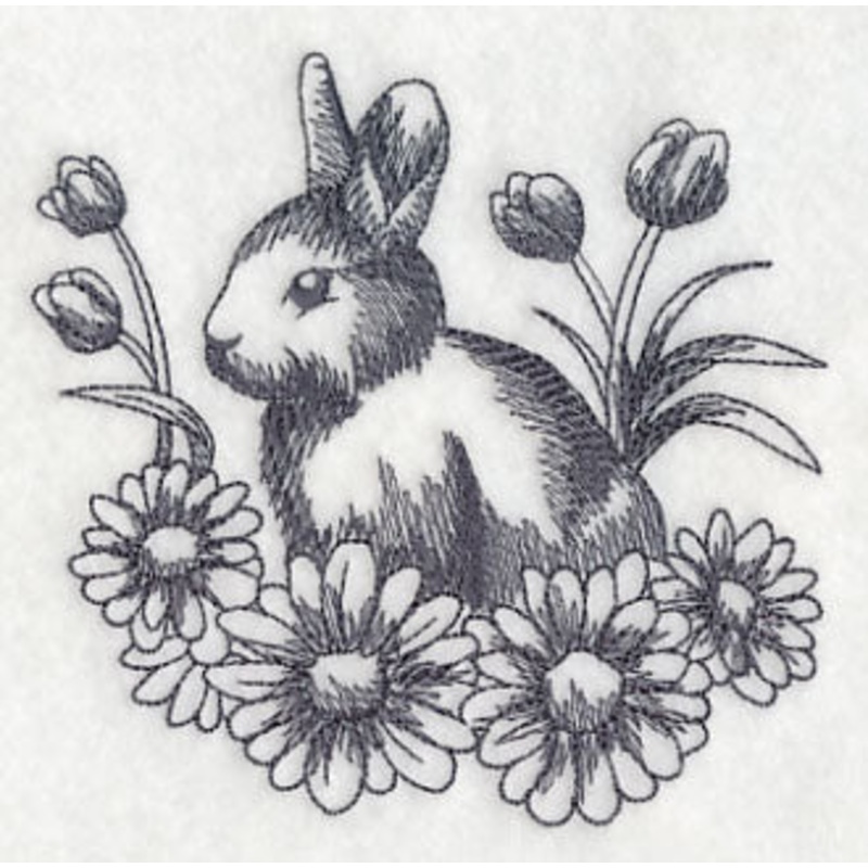 Bunny in Spring Flowers|4.18″ x 4.23″ / 106.09mm x 107.35mm|3.14″ x 3.18″ / 79.7mm x 80.71mm|All Sizes
