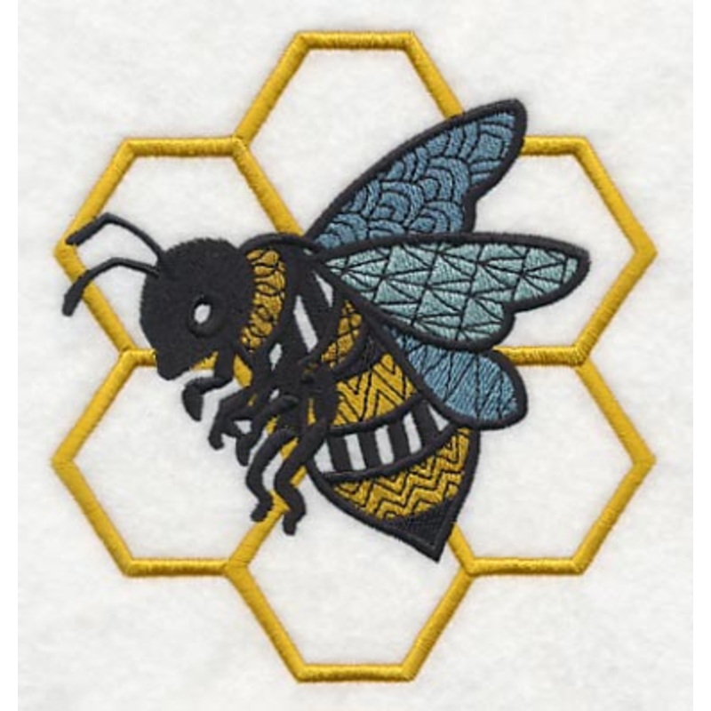 Busy Bee and Honeycomb (Blackwork)