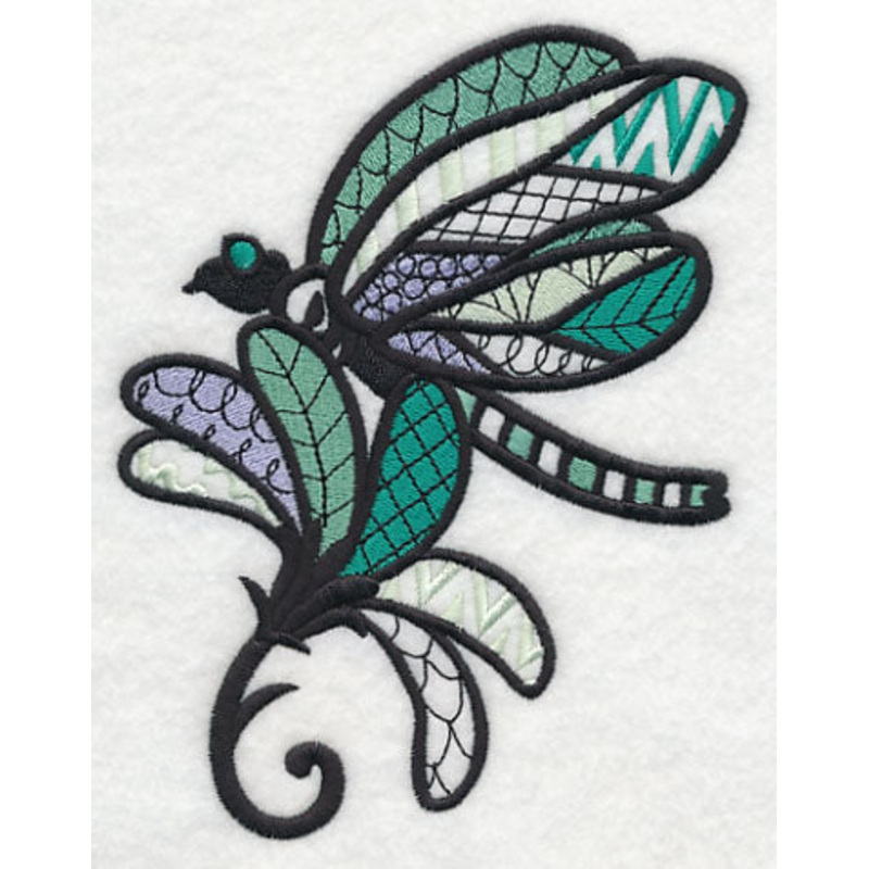 Dragonfly on Flower (Blackwork)