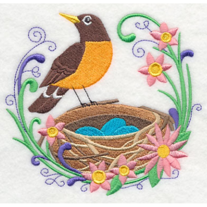 Spring Robin and Nest|4.84″ x 5.22″ / 122.94mm x 132.59mm|3.57″ x 3.85″ / 90.68mm x 97.79mm|All Sizes