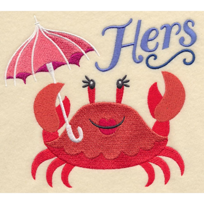 Splish Splash Crab – Hers|5.85″ x 6.55″ / 148.63mm x 166.44mm|4.85″ x 5.44″ / 123.23mm x 138.09mm|3.45″ x 3.88″ / 87.66mm x 98.46mm|All Sizes