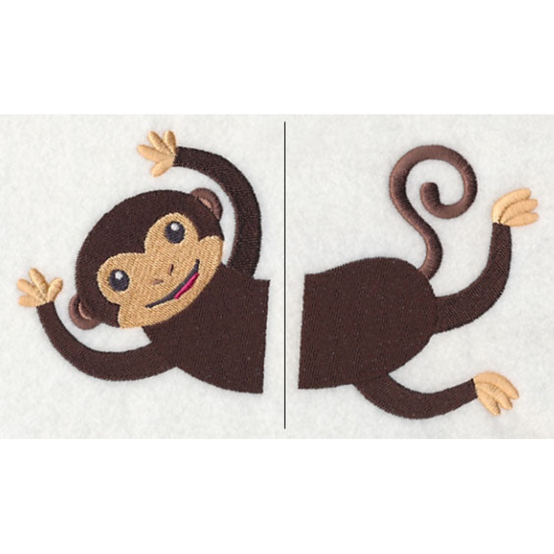 Spunky Monkey (Split)|3.98″ x 3.57″ / 101.03mm x 90.8mm|3.16″ x 2.84″ / 80.35mm x 72.2mm|All Sizes