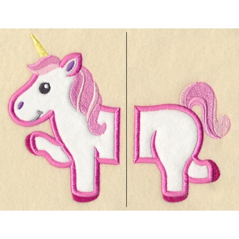 Spunky Unicorn (Split, Applique)