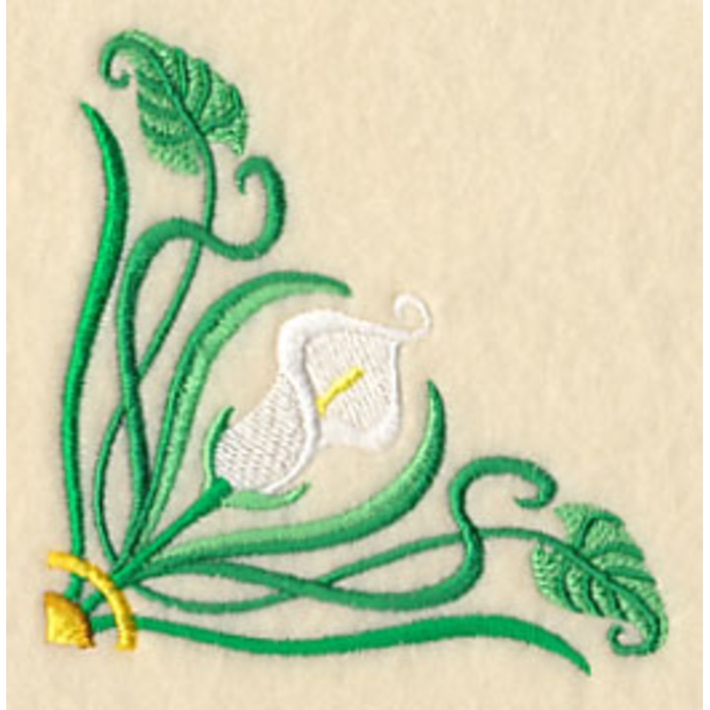 Art Deco Calla Lily – Corner|3.25″ x 3.25″ / 82.54mm x 82.5mm|2.88″ x 2.88″ / 73.15mm x 73.16mm|2.46″ x 2.46″ / 62.43mm x 62.5mm|2.04″ x 2.04″ / 51.86mm x 51.88mm|1.63″ x 1.63″ / 41.48mm x 41.48mm|All Sizes