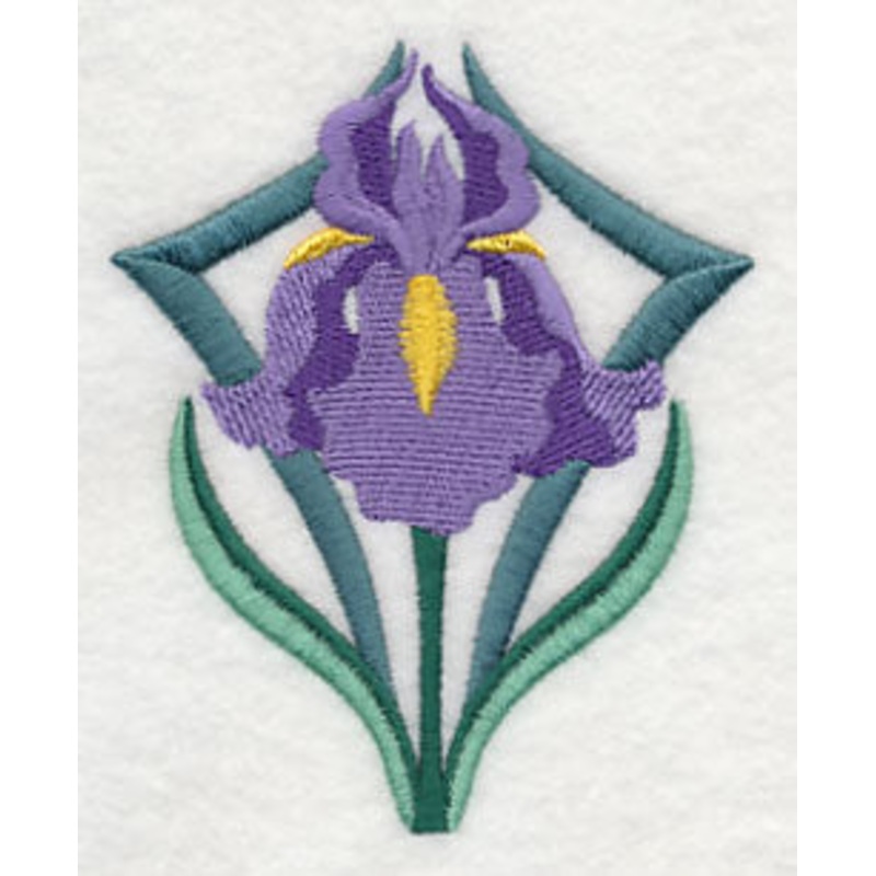 Art Deco Iris|3.86″ x 3.18″ / 98.09mm x 80.78mm