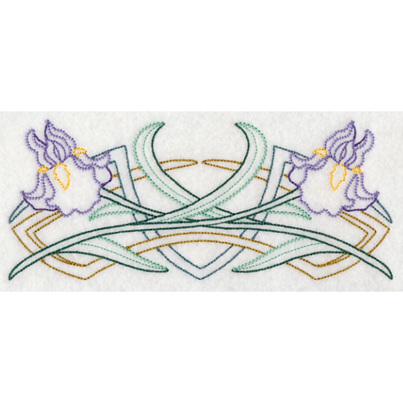 Art Deco Iris – Horizontal Border (Vintage)