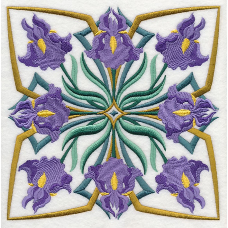Art Deco Iris – Square|7.77″ x 7.77″ / 197.45mm x 197.41mm|6.9″ x 6.9″ / 175.27mm x 175.23mm|5.9″ x 5.9″ / 149.87mm x 149.84mm|4.9″ x 4.9″ / 124.47mm x 124.45mm|3.9″ x 3.9″ / 99.01mm x 98.98mm|All Sizes