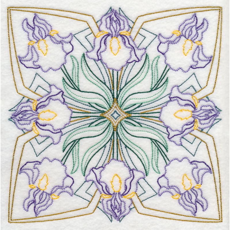 Art Deco Iris – Square (Vintage)