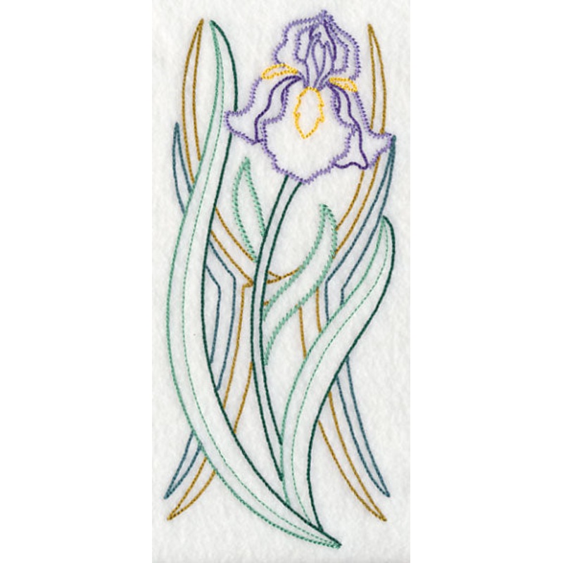 Art Deco Iris – Vertical Border (Vintage)