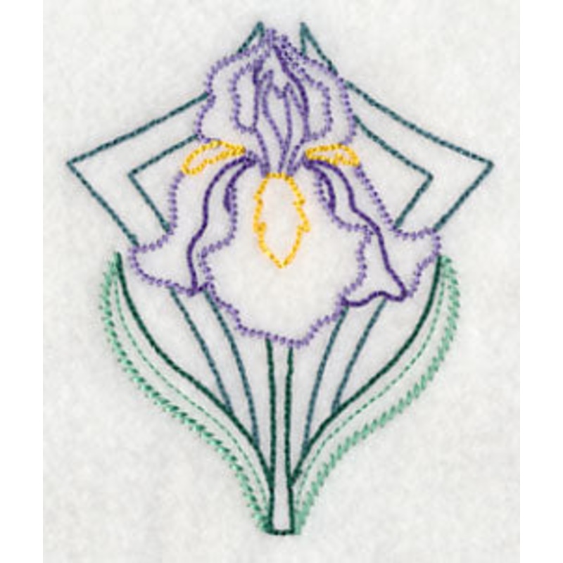 Art Deco Iris (Vintage)|3.89″ x 3.23″ / 98.71mm x 81.92mm