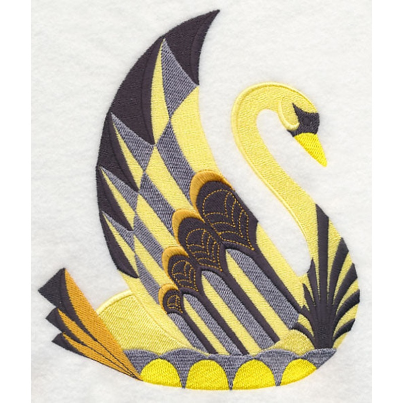 Art Deco Swan|7.78″ x 6.69″ / 197.71mm x 169.84mm|6.82″ x 5.86″ / 173.33mm x 148.91mm|5.66″ x 4.86″ / 143.77mm x 123.5mm|All Sizes