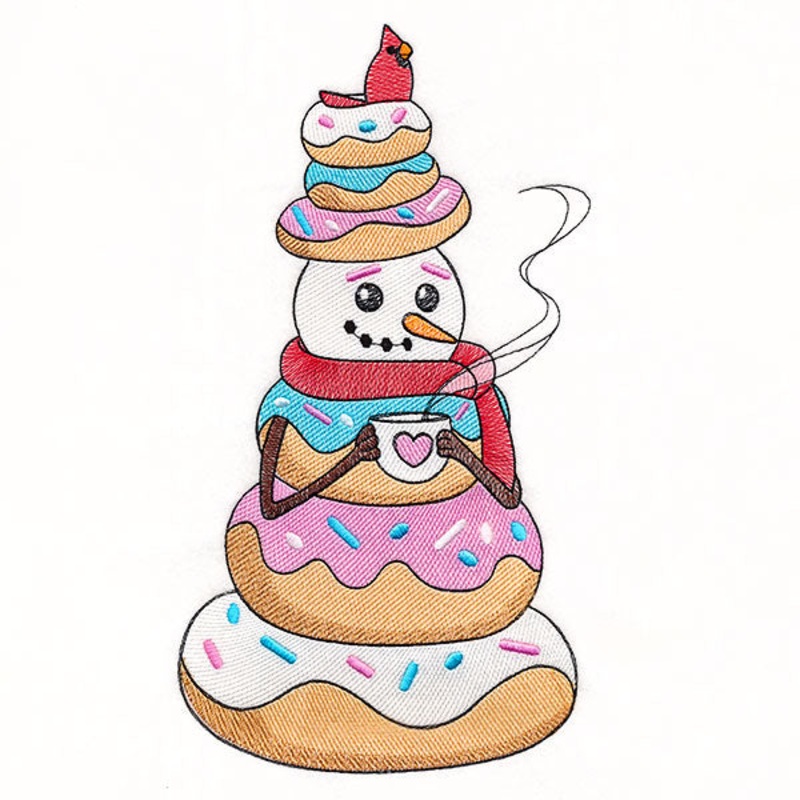 Donut Snowman|11.75″ x 6.43″ / 298.49mm x 163.29mm|9.41″ x 5.14″ / 239.08mm x 130.57mm|7.82″ x 4.27″ / 198.51mm x 108.37mm|6.85″ x 3.75″ / 173.97mm x 95.15mm|All Sizes