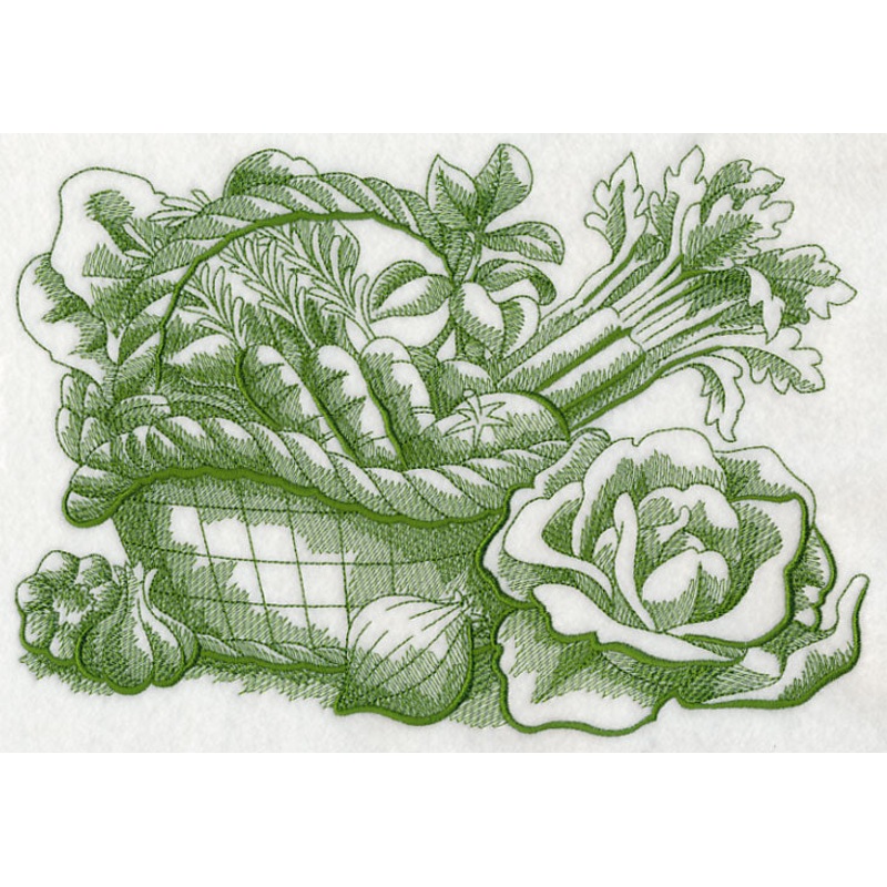 Farmers Market Vegetable Basket (Toile)