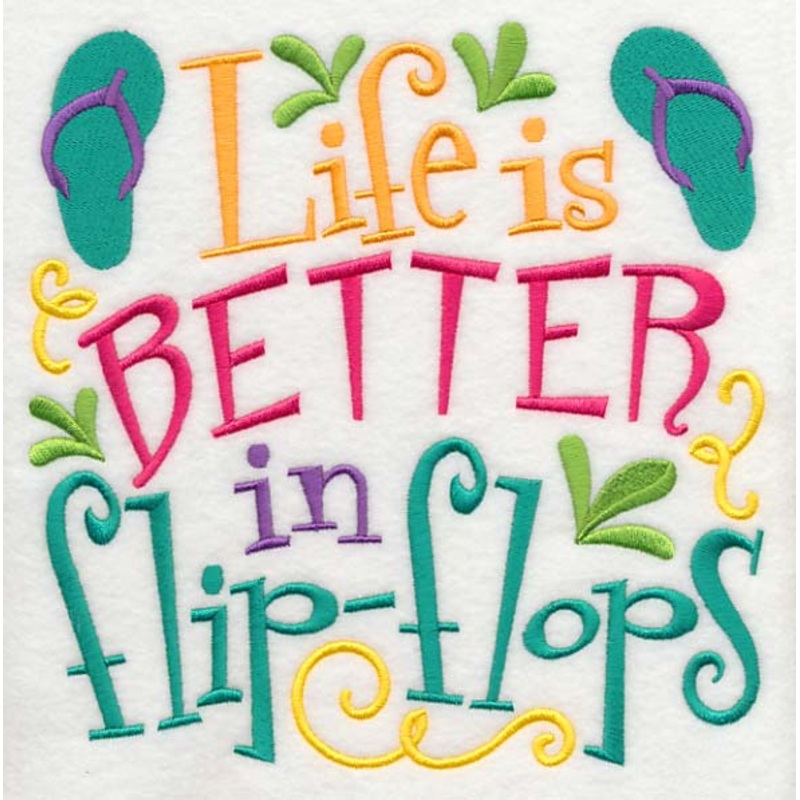 Life is Better in Flip Flops|7.81″ x 7.79″ / 198.3mm x 197.74mm|6.92″ x 6.9″ / 175.76mm x 175.26mm|5.88″ x 5.86″ / 149.25mm x 148.83mm|4.87″ x 4.86″ / 123.65mm x 123.32mm|All Sizes