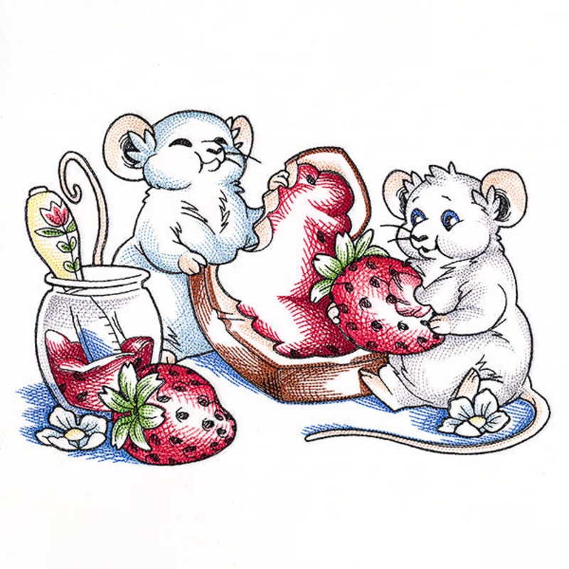 Strawberry Jam Mice|6.85″ x 10.29″ / 173.94mm x 261.32mm|5.85″ x 8.78″ / 148.56mm x 223.13mm|5.19″ x 7.8″ / 131.87mm x 198.07mm|4.56″ x 6.85″ / 115.79mm x 173.95mm|All Sizes