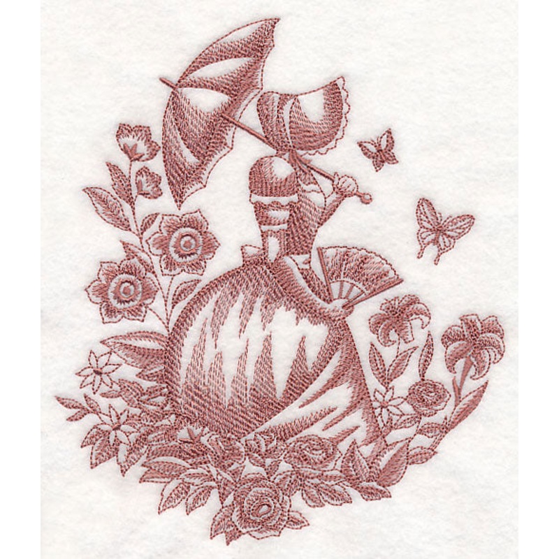 Umbrella Girl in Garden (Toile)