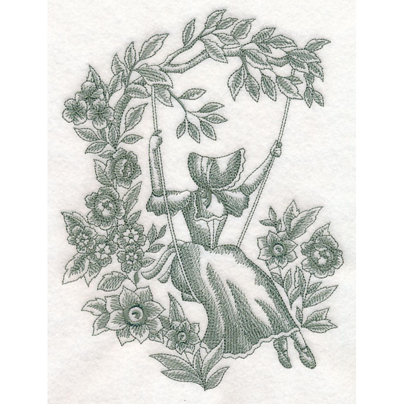 Umbrella Girl on Swing (Toile)