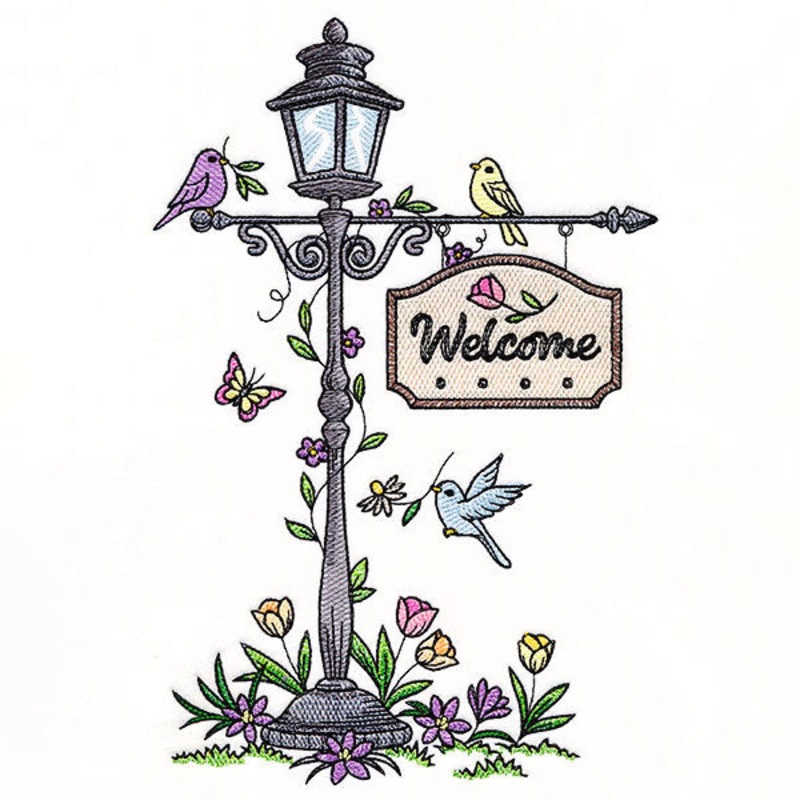 Welcome Spring Lamppost|10″ x 6.61″ / 254mm x 167.78mm|8.55″ x 5.65″ / 217.17mm x 143.46mm|7.8″ x 5.15″ / 198.12mm x 130.87mm|6.85″ x 4.52″ / 173.99mm x 114.93mm|All Sizes