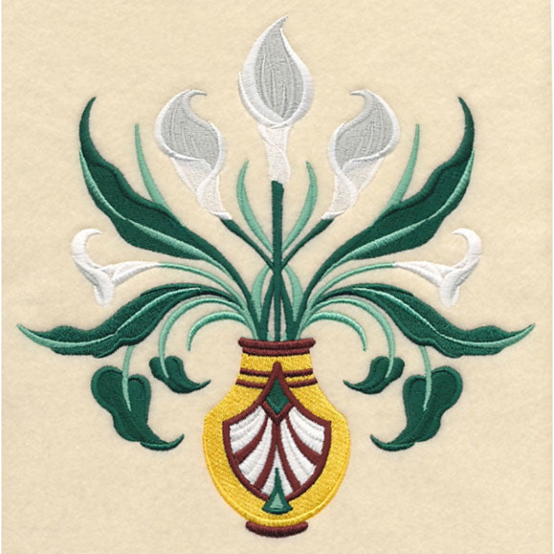 Art Deco Calla Lily Bouquet|7.73″ x 7.8″ / 196.33mm x 198.12mm|6.9″ x 6.96″ / 175.16mm x 176.74mm|5.86″ x 5.91″ / 148.76mm x 150.06mm|4.84″ x 4.88″ / 122.91mm x 123.95mm|All Sizes