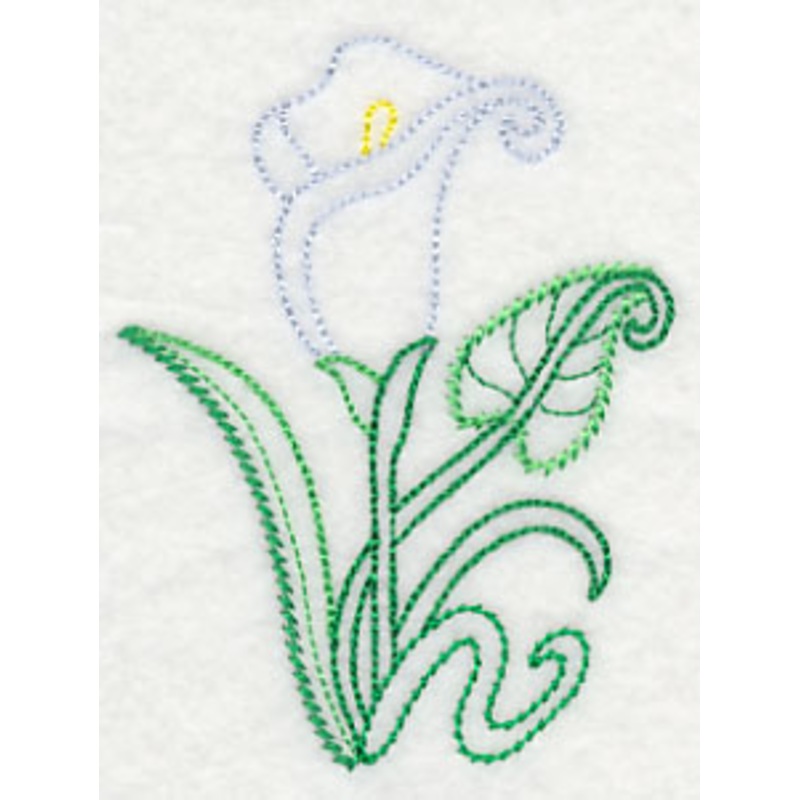 Art Deco Calla Lily (Vintage)|3.88″ x 2.94″ / 98.64mm x 74.69mm