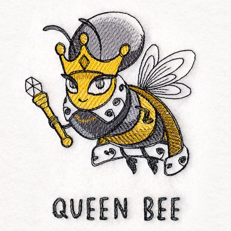 Bee Types – Queen Bee|4.59″ x 3.72″ / 116.5mm x 94.58mm|3.69″ x 3″ / 93.8mm x 76.15mm|3.06″ x 2.49″ / 77.84mm x 63.19mm|2.69″ x 2.18″ / 68.36mm x 55.49mm|All Sizes