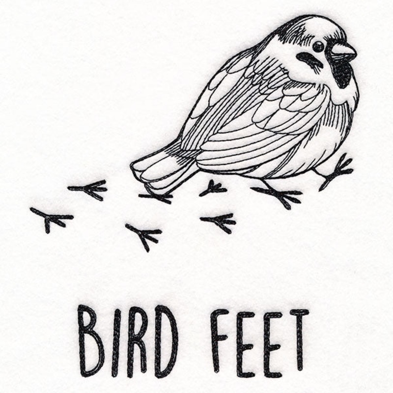 Bird Feet Chickadee|6.85″ x 6.18″ / 173.88mm x 156.87mm|5.85″ x 5.26″ / 148.51mm x 133.71mm|4.85″ x 4.37″ / 123.12mm x 111.1mm|All Sizes