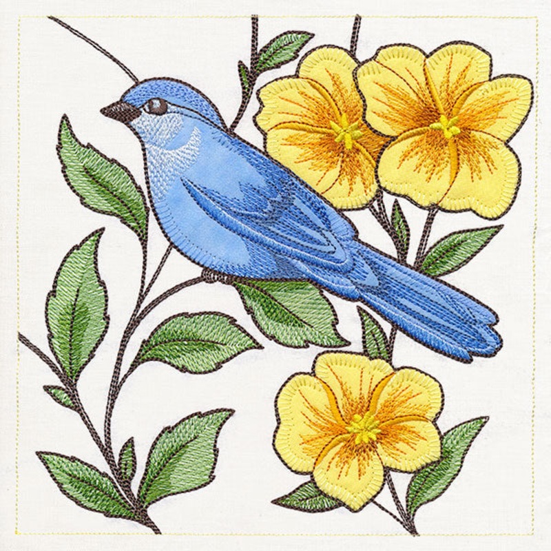 Birdwatching & Dreaming Panel – Middle Right (Heirloom Applique)