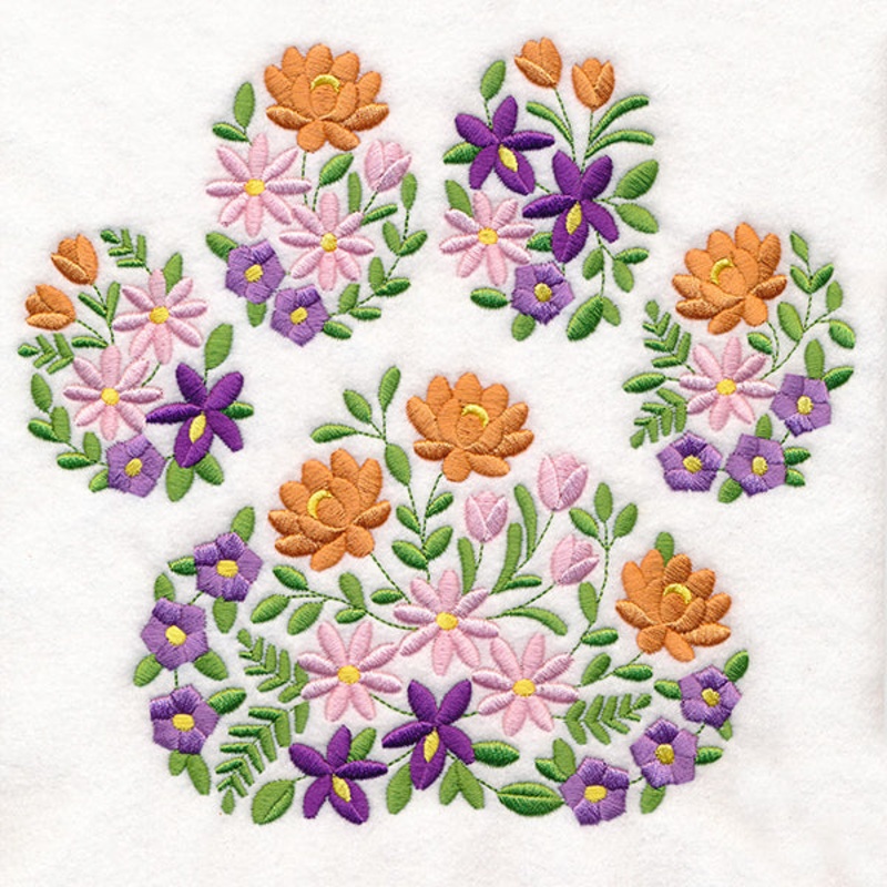Floral Pawprint|7.3″ x 7.8″ / 185.49mm x 198.04mm|6.56″ x 7″ / 166.53mm x 177.76mm|5.84″ x 6.23″ / 148.32mm x 158.29mm|4.85″ x 5.17″ / 123.14mm x 131.39mm|3.65″ x 3.9″ / 92.78mm x 98.95mm|All Sizes