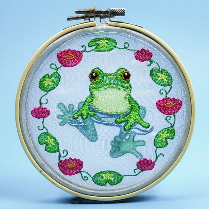 Frog on the Pond Shadowbox (Organza)