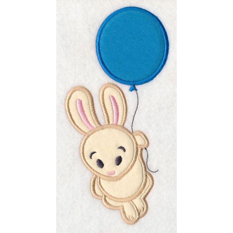 Bunny with Balloon (Applique)|6.87″ x 3.28″ / 174.4mm x 83.33mm|3.9″ x 1.89″ / 98.99mm x 47.98mm|All Sizes
