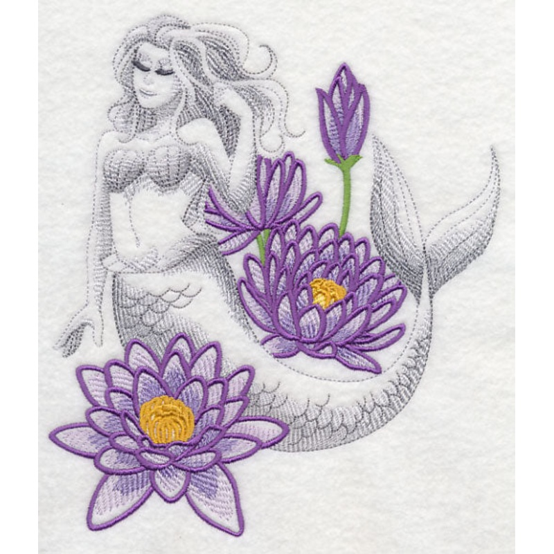 Floral Fantasy Mermaid|7.8″ x 6.78″ / 198mm x 172.14mm|6.72″ x 5.85″ / 170.77mm x 148.48mm|5.58″ x 4.85″ / 141.73mm x 123.22mm|All Sizes