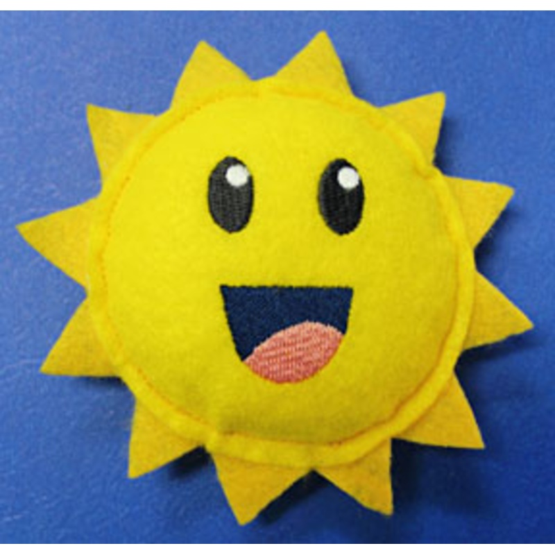 Sun Stuffie (In-the-Hoop)|4.84″ x 4.85″ / 123mm x 123.2mm|3.84″ x 3.85″ / 97.6mm x 97.8mm|3″ x 3″ / 76.1mm x 76.2mm|All Sizes