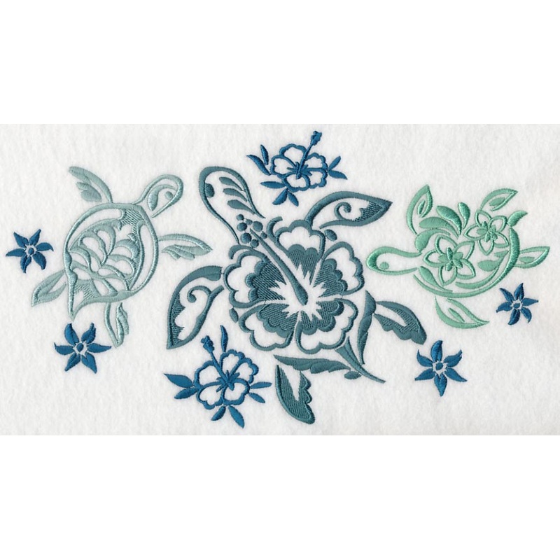 Turtle Trio with Flower Shells