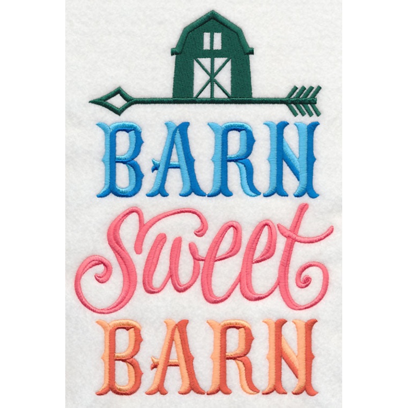 Barn Sweet Barn|10.11″ x 6.9″ / 256.77mm x 175.25mm|8.58″ x 5.86″ / 218.06mm x 148.84mm|7.81″ x 5.33″ / 198.37mm x 135.4mm|6.85″ x 4.68″ / 174.05mm x 118.82mm|3.86″ x 2.64″ / 98.08mm x 66.94mm|All Sizes