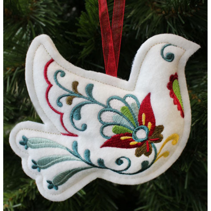 Christmas Dove Ornament (In-the-Hoop)