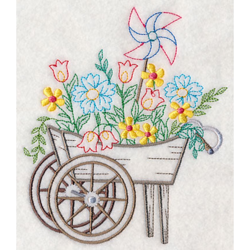 Flower Cart with Yellow Daisies