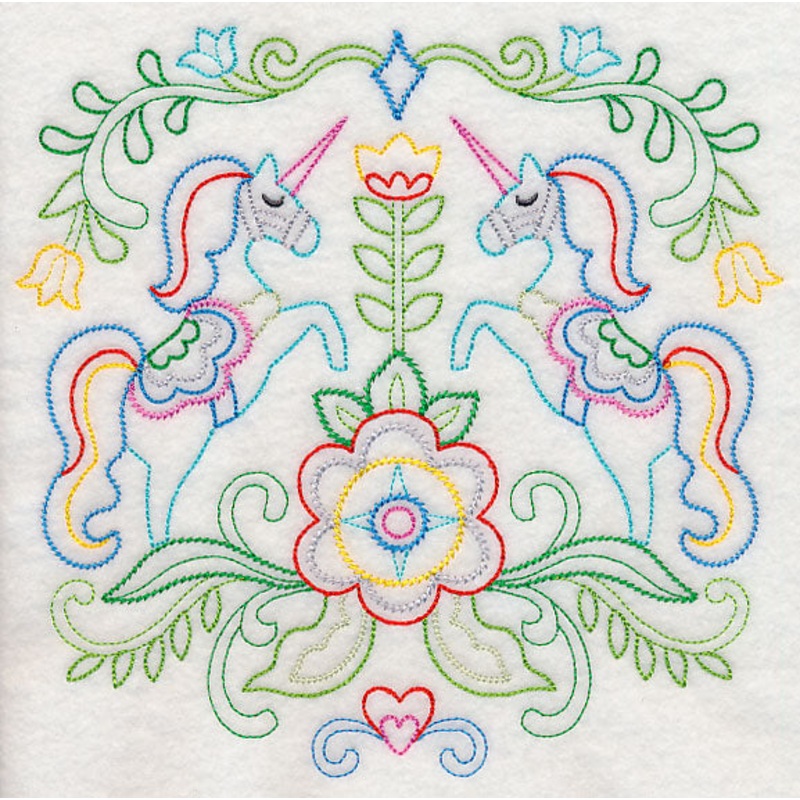 Swedish Folk Art – Unicorns (Vintage)