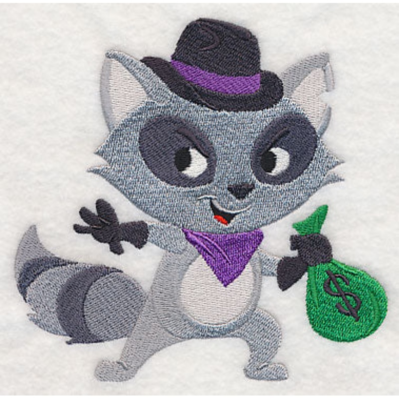 Bank Robber Raccoon|4.86″ x 4.97″ / 123.41mm x 126.17mm|3.78″ x 3.86″ / 95.92mm x 97.97mm|All Sizes